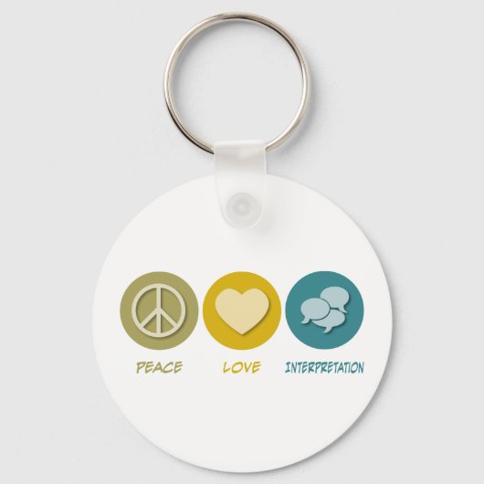 Peace Love Interpretation Sleutelhanger (Voorkant)