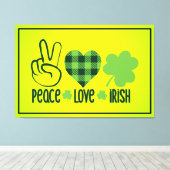 Peace Love Irish-60682 Canvas Afdruk (Insitu (Houten vloer))