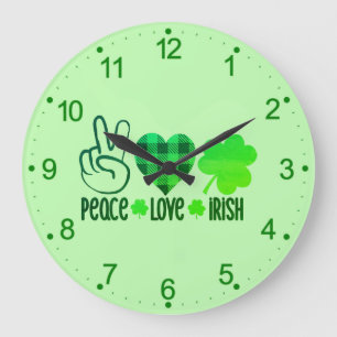 Peace Love Irish-66677 Grote Klok