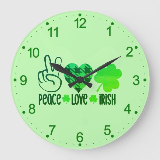 Peace Love Irish-66677 Grote Klok (Voorkant)