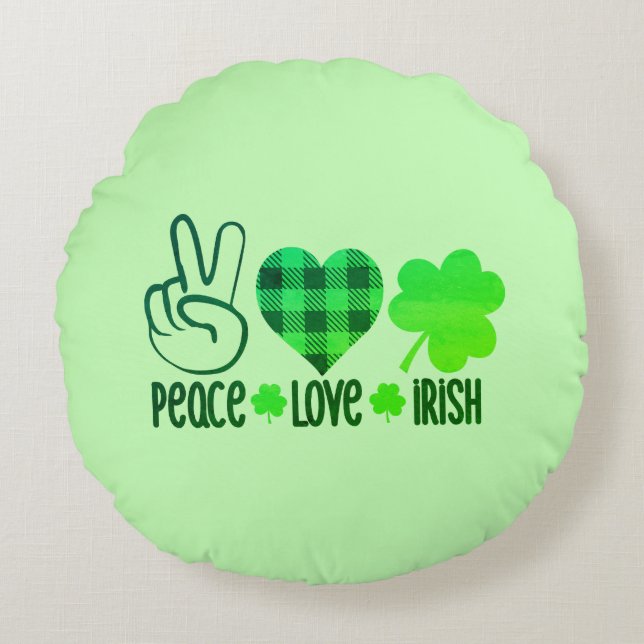 Peace Love Irish-66677 Rond Kussen (Voorkant)