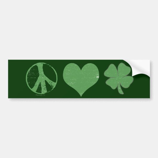 Peace Love Irish Bumpersticker (Voorkant)