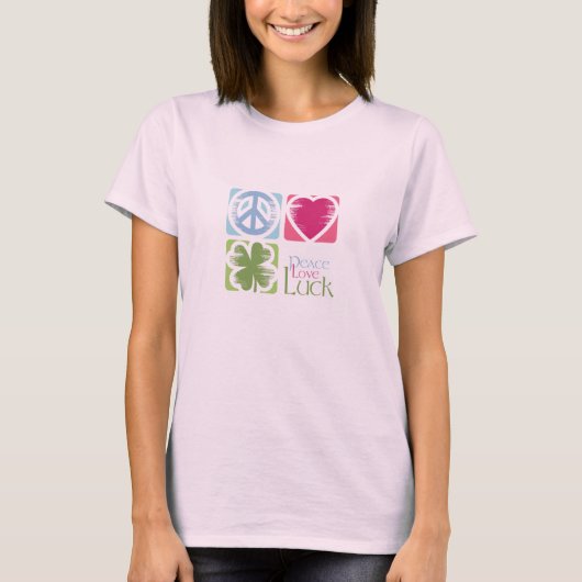 Peace, Love & Irish Luck (v.02) T-Shirt (Voorkant)