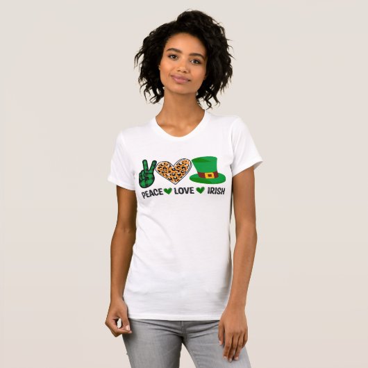 Peace Love Ish St. Patrick's Day T-shirt (Voorkant volledig)