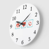 Peace Love Islam Squares Grote Klok (Hoek)