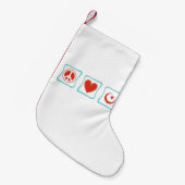 Peace Love Islam Squares Kleine Kerstsok (Voorkant (Hangend))