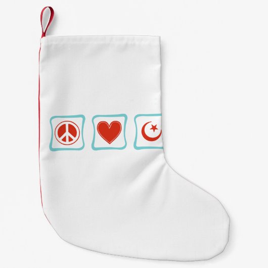Peace Love Islam Squares Kleine Kerstsok (Voorkant)