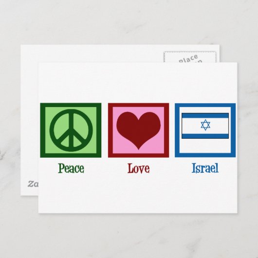 Peace Love Israel Briefkaart (Voorkant / Achterkant)