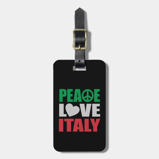Peace Love Italië Bagagelabel (Voorkant verticaal)