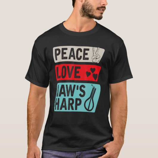 Peace Love Jaw's Harp Lamellophone Instrument Murc T-shirt (Voorkant)