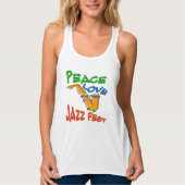Peace Love Jazz Fest Sax Tanktop (Voorkant)