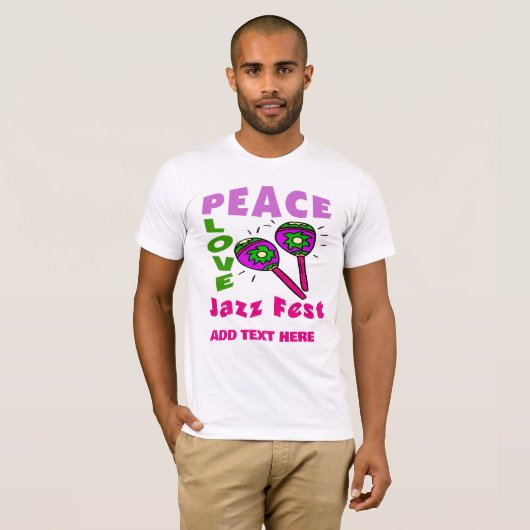 Peace Love Jazz Fest T-shirt (Voorkant volledig)