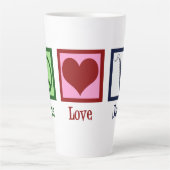 Peace Love Jazz Music Saxophone Latte Mok (Voorkant)