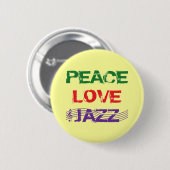 PEACE LOVE JAZZ RONDE BUTTON 5,7 CM (Voorkant /achterkant)