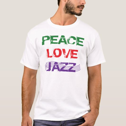 PEACE LOVE JAZZ T-SHIRT (Voorkant)