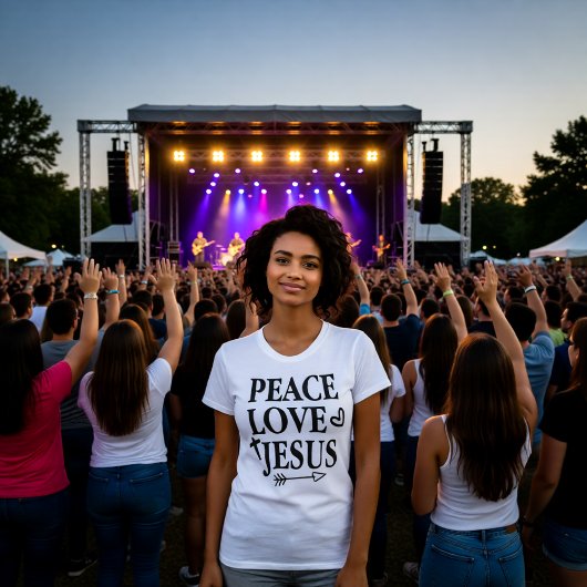 Peace Love Jesus Bold Faith Statement Tee T-shirt