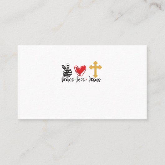 Peace Love Jesus cross-01 Visitekaartje (Voorkant)
