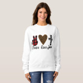 Peace Love Jesus Gift for Christelijk Women Leopar Trui (Voorkant volledig)