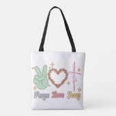 Peace, love, Jesus, God, Church, Religious, Bible  Tote Bag (Achterkant)