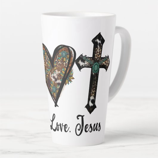 Peace Love Jesus Latte Mok (Rechterhoek)