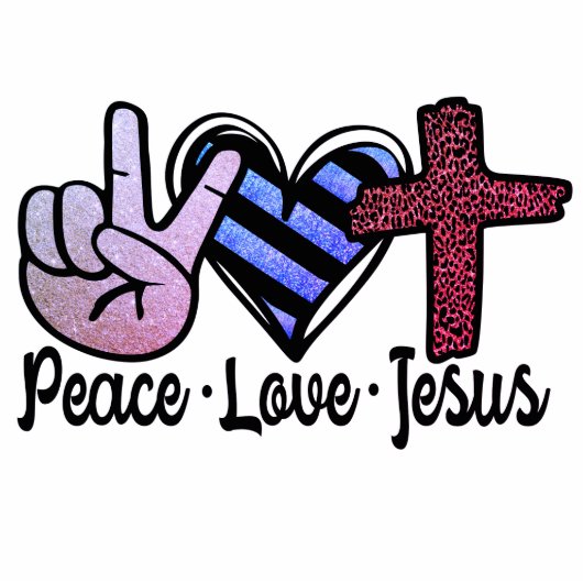 Peace Love Jesus magnet Fotobeeldje Magneet (Voorkant)