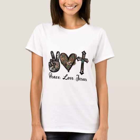 Peace Love Jesus T-shirt (Voorkant)