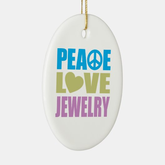 Peace Love Jewelry Keramisch Ornament (Rechts)