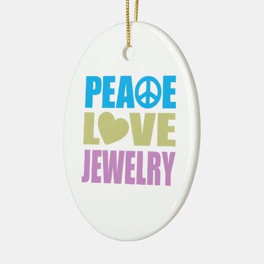 Peace Love Jewelry Keramisch Ornament (Links)