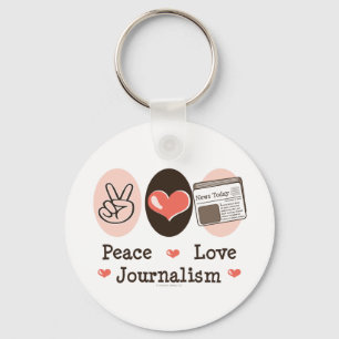 Peace Love Journalism Sleutelhanger