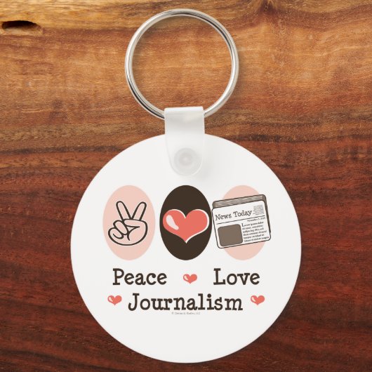 Peace Love Journalism Sleutelhanger (Voorkant)