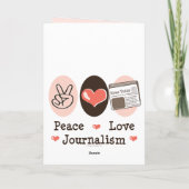 Peace Love Journalism Wenskaart Kaart (Achterkant)