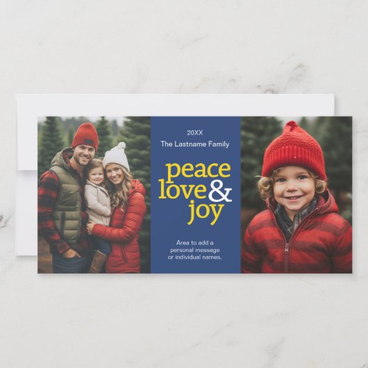 Peace Love Joy - 2 foto - marinegeel Feestdagenkaart (Voorkant)