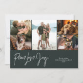 "Peace Love Joy" 5 Fotogalerij Feestdagenkaart (Voorkant)