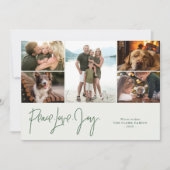 "Peace Love Joy" 5 Fotogalerij Feestdagenkaart (Voorkant)