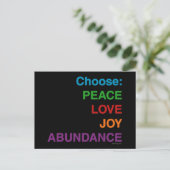 Peace Love Joy Abundance Briefkaarten (Staand voorkant)