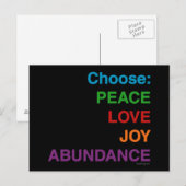 Peace Love Joy Abundance Briefkaarten (Voorkant / Achterkant)