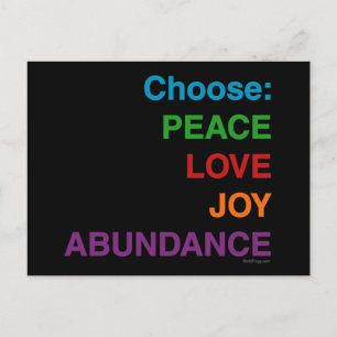 Peace Love Joy Abundance Briefkaarten
