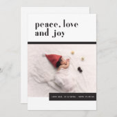 Peace, Love, Joy Baby Eerste Kerstvakantie Kaart (Voorkant / Achterkant)