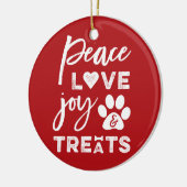 Peace Love Joy Behandelt Hondenliefhebber Foto Fun Keramisch Ornament (Links)
