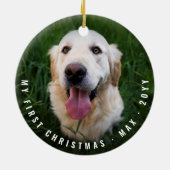 Peace Love Joy Behandelt Hondenliefhebber Foto Fun Keramisch Ornament (Achterkant)