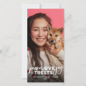 Peace Love Joy behandelt Hondenliefhebber Foto Mod Feestdagenkaart (Voorkant)