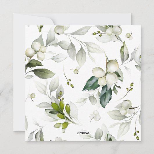 Peace Love Joy Berry Leaves Photo Holiday Kaart (Achterkant)