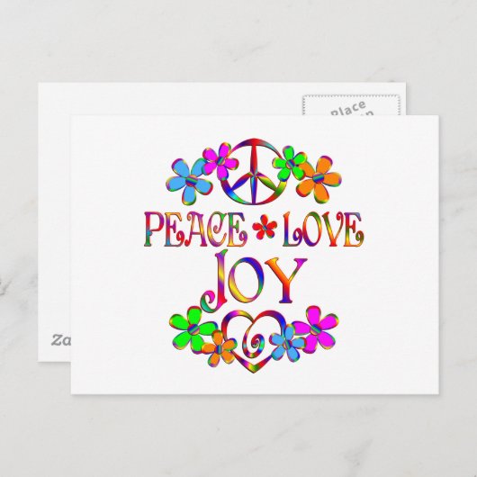 Peace Love Joy Briefkaart (Voorkant / Achterkant)