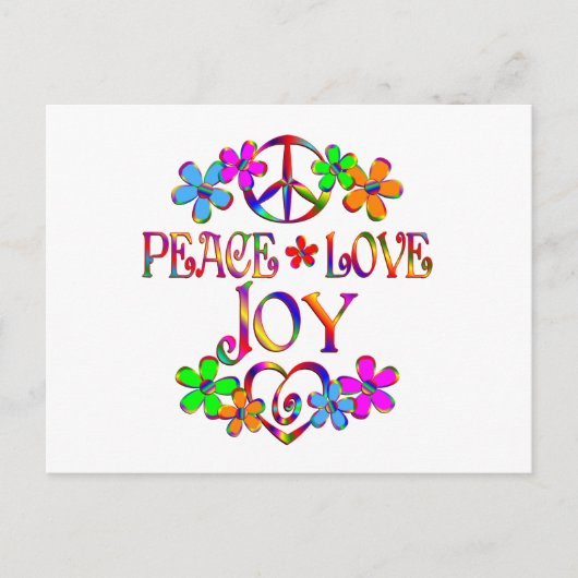 Peace Love Joy Briefkaart (Voorkant)