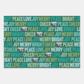 Peace Love Joy Bright Merry Cheer met 1 foto Inpakpapier Vel (Voorkant 3)