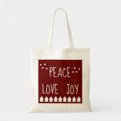  Peace Love Joy Burgundy-Canvas tas (Voorkant)