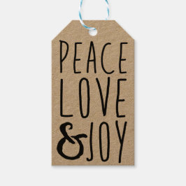 Peace, Love & Joy Cadeau Labels - Voeg je eigen na Cadeaulabel