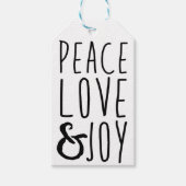 Peace, Love & Joy Cadeau Labels - Voeg je eigen na Cadeaulabel (Voorkant)