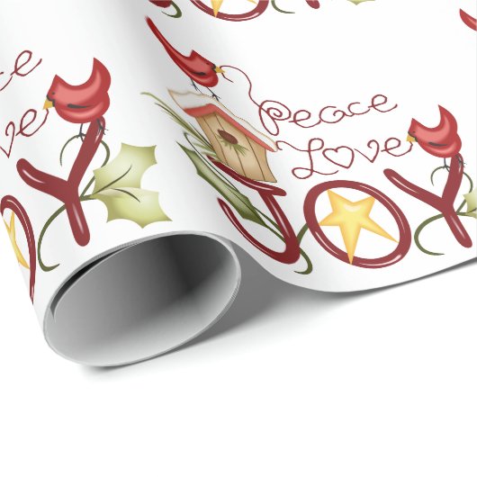Peace Love Joy Cadeaupapier (Rol Hoek)