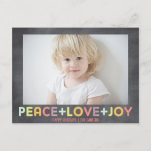 PEACE LOVE JOY CHALKBOARD FEESTDAGEN FOTO